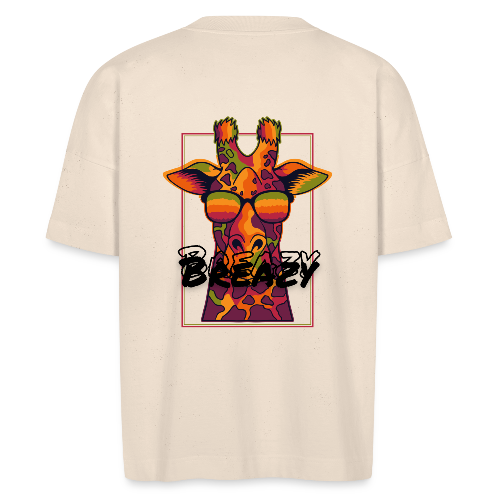 Unisex Oversize Giraffe T-shirt - natural raw